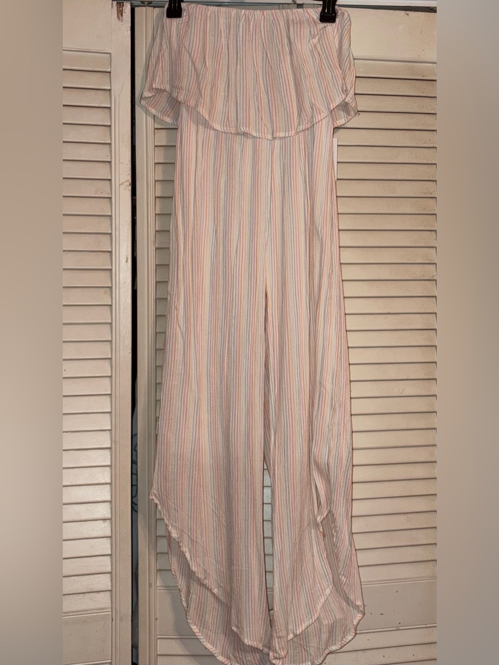 White Pastel Striped Romper
